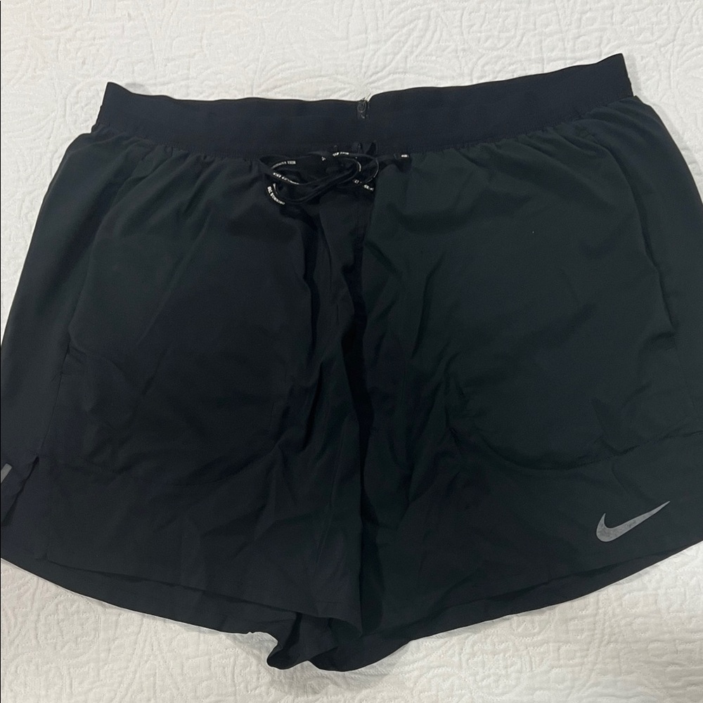 Nike Black Sports Shorts with Silver Logo